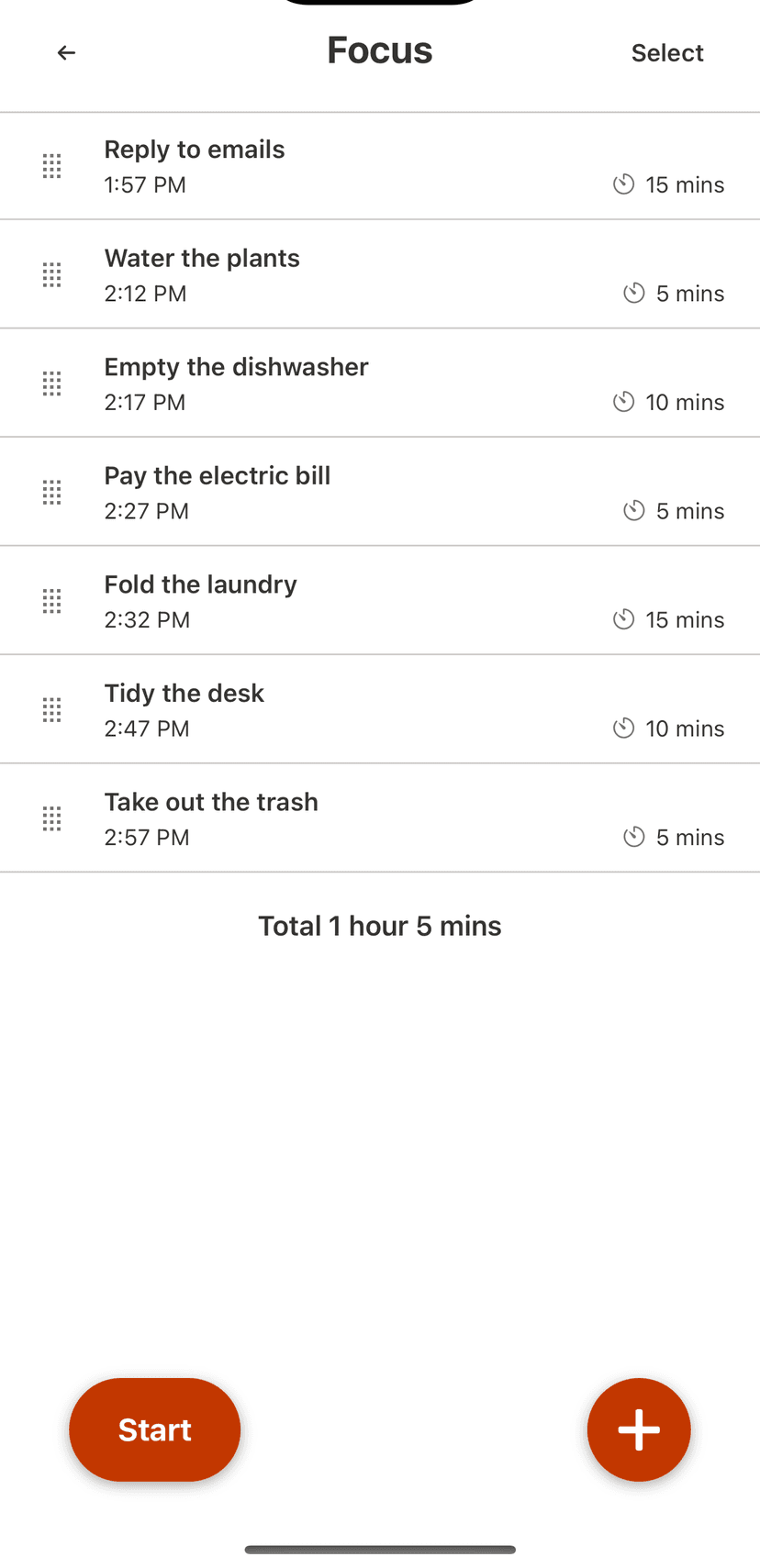 The Focus list